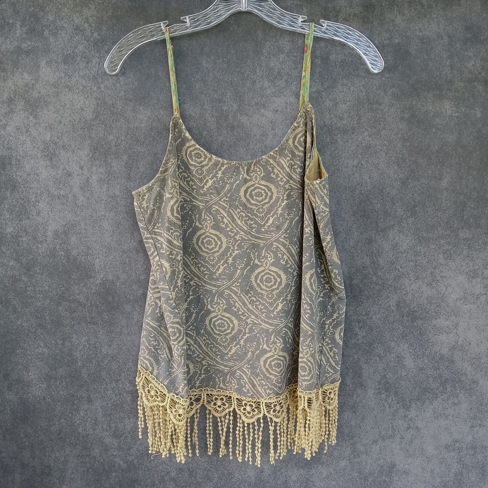 Buckle Gimmicks by BKE Fringe Boho Chic Festival Gypsy Hippie Peasant Tank M